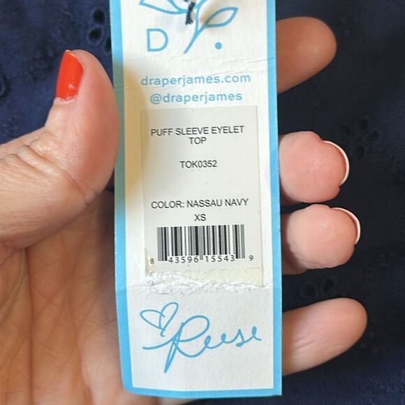 NWT Draper James Puff Sleeve Eyelet top size XS - Picture 4 of 5